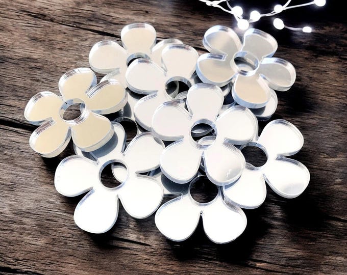 Daisy Acrylic Crafting Mirrors: Custom Colors & Sizes, Pack of 10