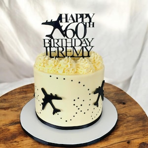 Aeroplane Name & Age Cake Toppers - Custom Colours Sizes, Shapes Made