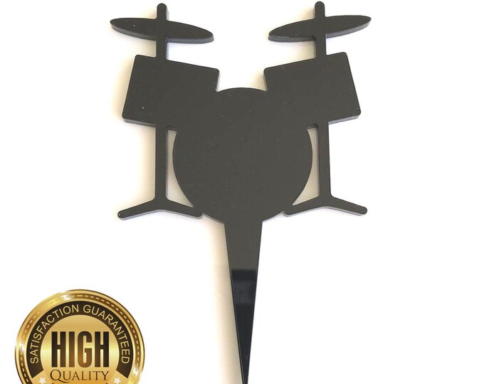 Drumkit Shaped Cake Toppers & Cup Cake Toppers - Many Colour Options, Custom Designs, Eco-Friendly Materials, Handcrafted in UK Made to