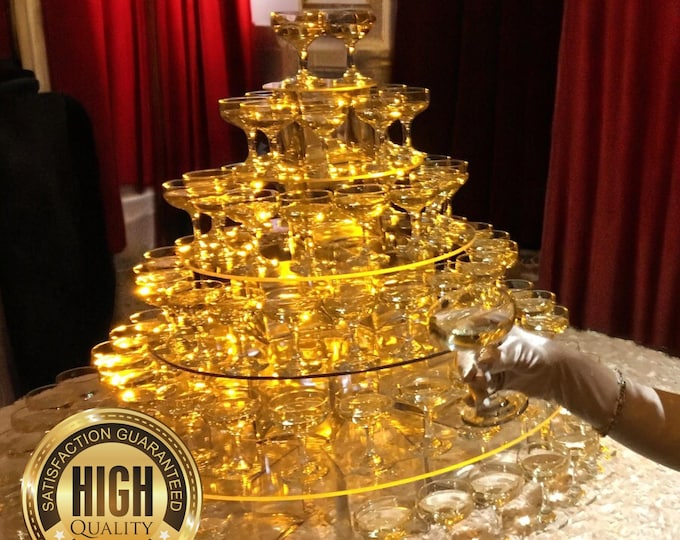 Custom Clear Acrylic Wedding & Party Cocktail Display Stands - Ideal for Weddings - Events - Easy to Assemble - Bespoke Designs Available