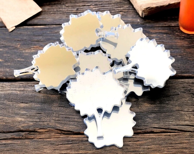 Tree Shaped Crafting Mirrors: Acrylic, Custom Colors, 10 Pack