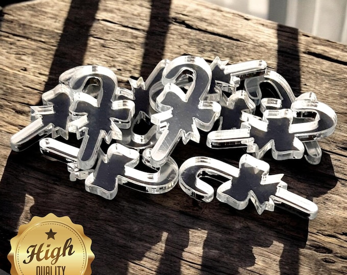 Christmas Candy Cane Acrylic Crafting Mirrors: Custom Colors, Sizes - Pack of 10