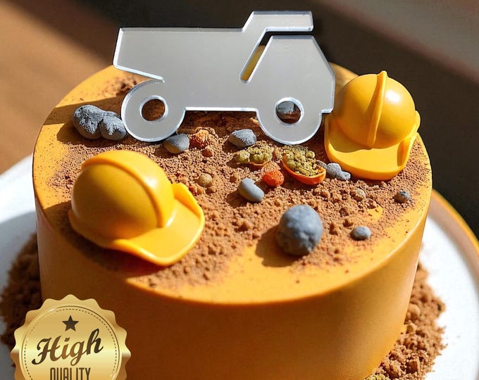 Custom Dumper Truck Cake Topper: Recycled Acrylic, Bespoke Style