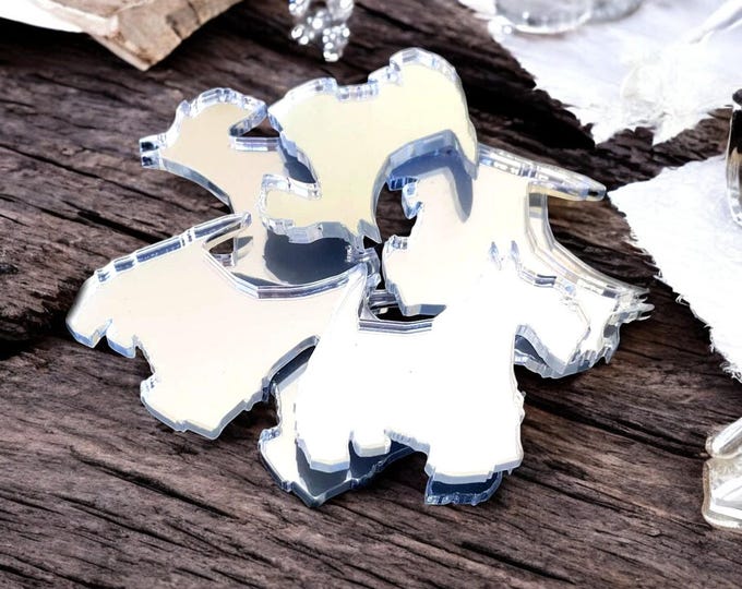 Scottie Terrier Dog Acrylic Crafting Mirrors: Custom Colors & Sizes (Pack of 10)