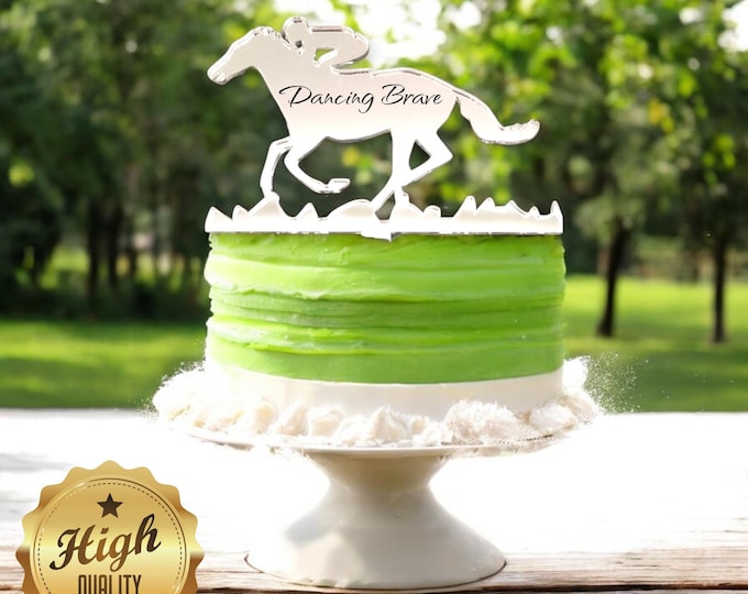 Horse Racing Cake Toppers - Custom Colours, Sizes, Engravings & Emblems