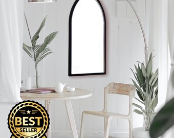 Gothic Arch Shaped Mirrors with a Colour Frame of your choice & Hooks, Bespoke Shapes Made