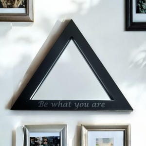 Triangular Acrylic Mirror with Color Frame & Hooks