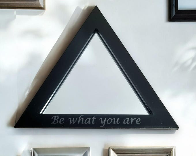 Triangular Acrylic Mirror with Color Frame & Hooks
