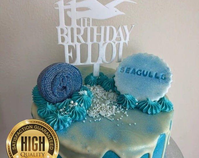 Personalised Name, Birthday & Shape of your choice Cake Toppers - Football, Sports, Hobbies Cake Toppers Made to Order.