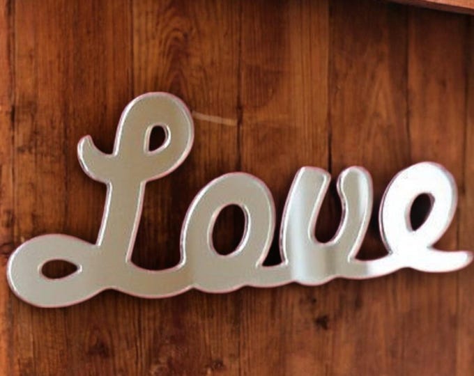 Handcrafted 'Love' Acrylic Mirror: Custom Color & Size, Shatterproof