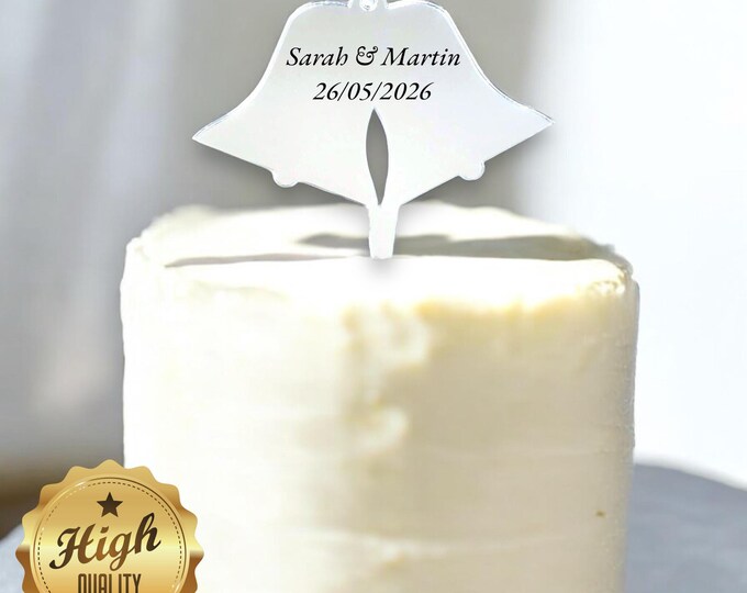 Wedding Bells Cake Topper: Custom Acrylic Cupcake Toppers