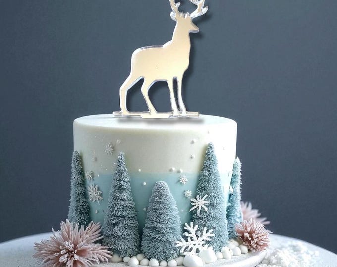 Reindeer Cake Topper: Custom Colors, Sizes