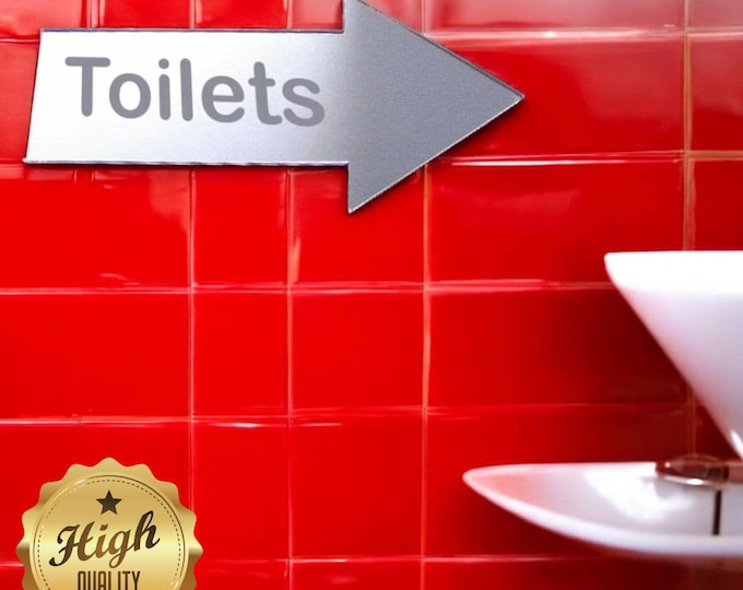 Arrow Shaped Mirror Signs, Custom Colours, Sizes, Shapes, Engraving Services, Any Word or Phrase