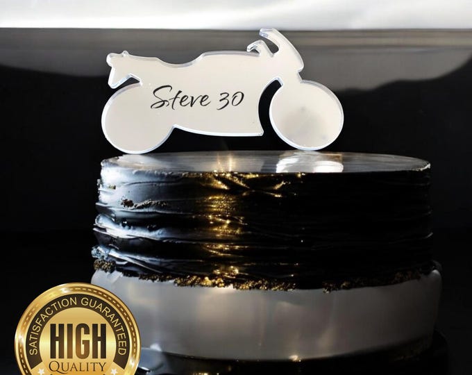 Motorbike Shaped Cake Toppers - Custom Colours, Bespoke Styles Made, Crafting emblems