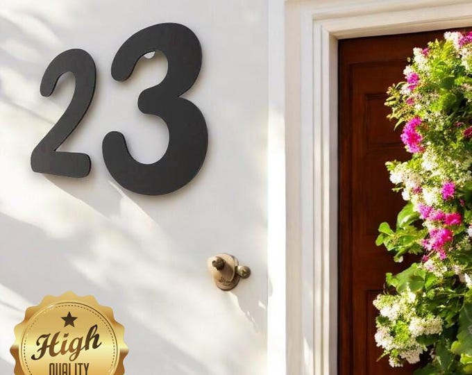 Floating House Numbers for outdoors and Yards, House/Shop/office Names and Numbers with fixings - Custom Sizes, Fonts & Custom Colours