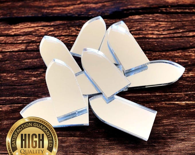 Gothic Arch Shaped Crafting Mirrors, Custom Colours, Woods, Sizes, Shapes, (Holes for Jewellery or hoops for invites) Packs of 10