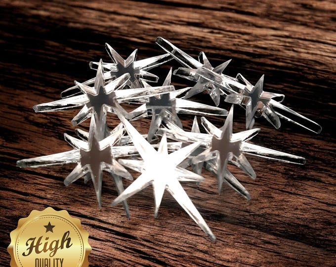 Pointed Star Acrylic Crafting Mirrors: Custom Colors & Sizes (Pack of 10)