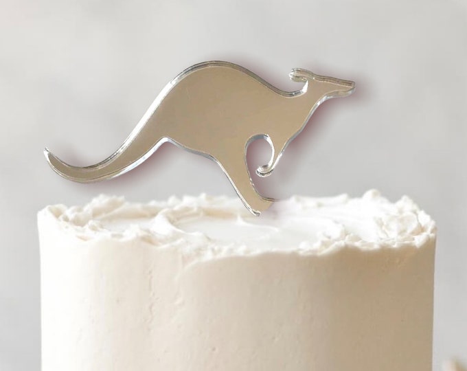 Kangaroo Cake Topper: Acrylic Australian Animal Party Decor