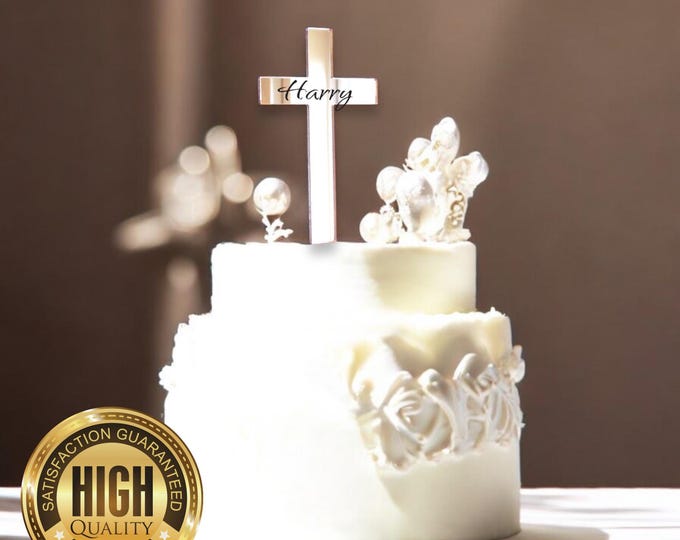 Cross Cake Toppers or Embellishments - Many Colour Choices, Any Bespoke Shapes & Themes Made