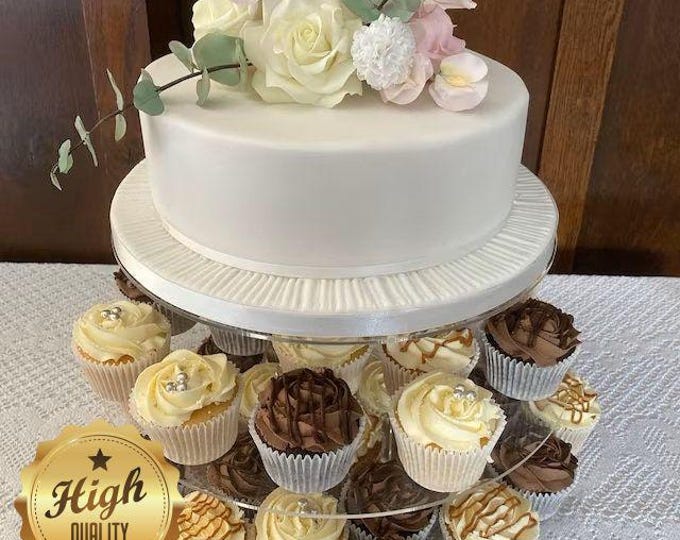 Three Tier Round, Square or Heart Shaped Cake or Savory Stands. Custom Sizes, Shapes, Heights, Colours, Wood Veneers
