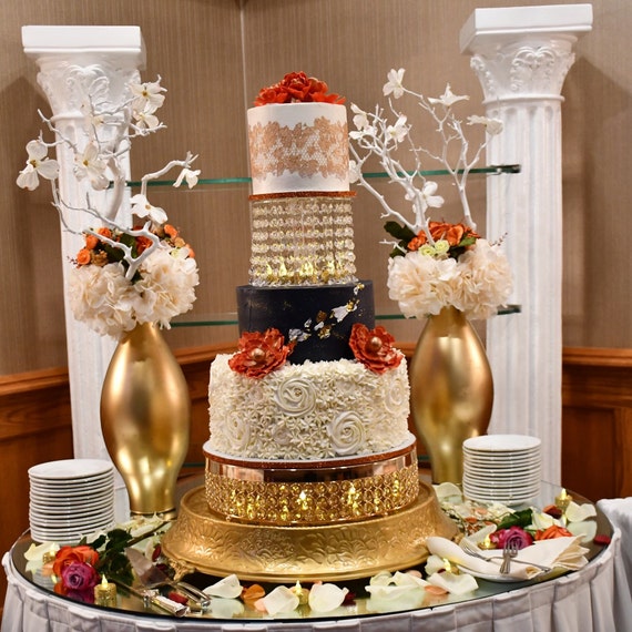 Round Acrylic Crystal Wedding party Cake Stand Kit With Crystals and LED Lights. for Cake Sizes 6 7 8 9 10 11 12 14 16 Etsy