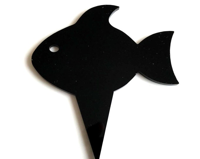 Fish Cake Toppers: Acrylic Cupcake Decorations, Bespoke Style