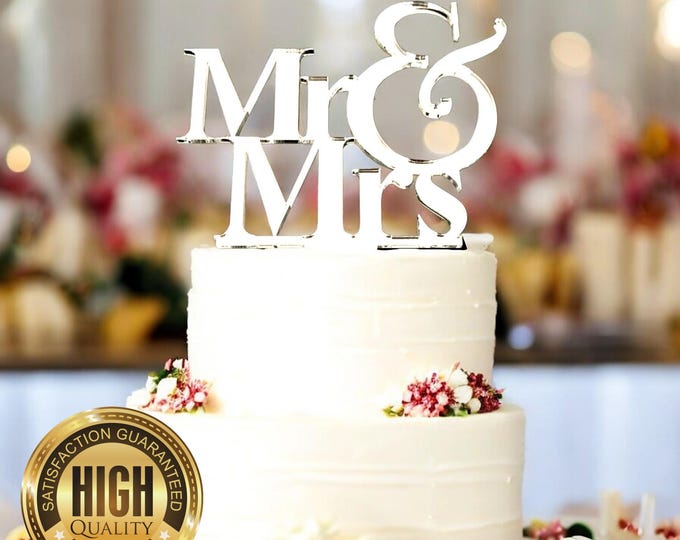 Mr&Mrs, Mrs/Mrs, Mr/Mr Wedding Cake Toppers - Custom Sizes and Colours