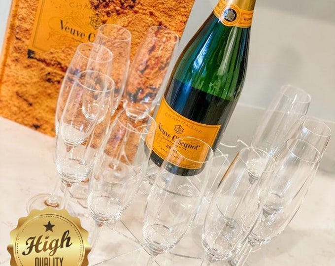 Wedding & Party Champagne/Prosecco Display Stands for Flute Glasses - Bottles, Custom Sizes - Colours, Acrylic, UK Made