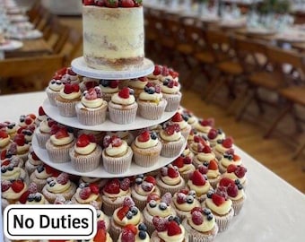 Bespoke wedding Cake and Cupcake Stand: White Wedding Party Display