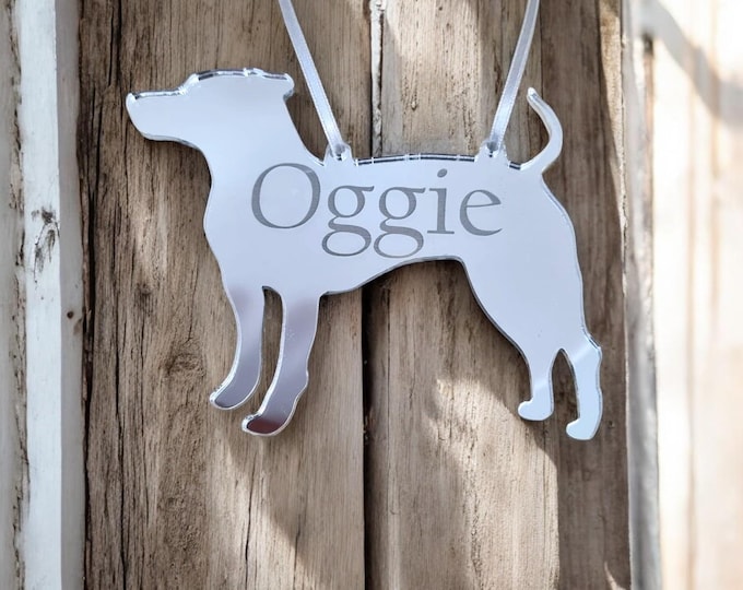 Custom Dog Breed Acrylic Mirror: Personalized Pet Portrait, Engraved