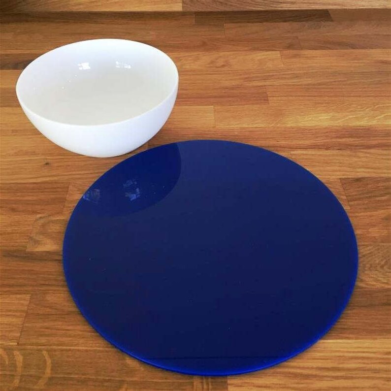 Round Placemats or Placemats & Coasters in Blue Gloss Finish Etsy