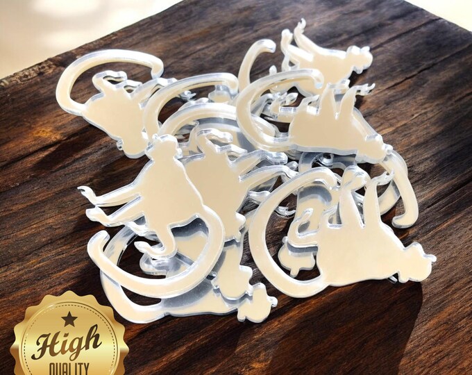 Monkey Acrylic Crafting Mirrors: Custom Colors & Sizes, Pack of 10
