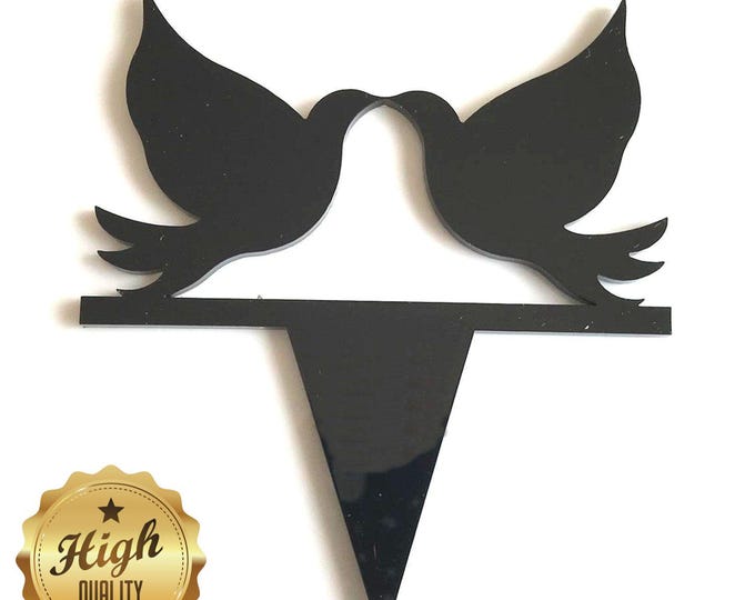 Customizable Acrylic Wedding Cake Topper Decoration - Eco-Friendly & Recycled - Various Sizes and Colors Available