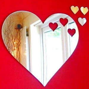 Hearts out of Heart Shaped Mirrors, Bespoke Shapes Made