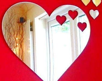 Hearts out of Heart Shaped Mirrors, Bespoke Shapes Made