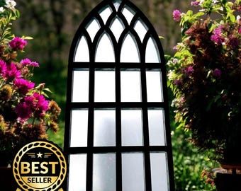 Colorful Gothic Arch Garden Mirror: Custom Sizes, Eco-Friendly Decor