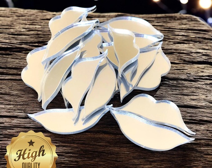 Lips Shaped Crafting Mirrors, Custom Colours, Woods, Sizes, Shapes, (Holes for Jewellery or hoops for invites) Packs of 10
