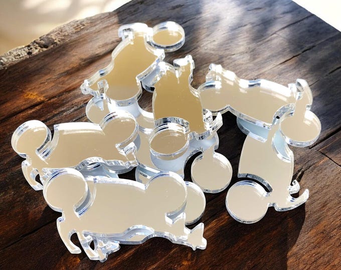 Motorbike Acrylic Crafting Mirrors: Custom Colors & Sizes, Pack of 10