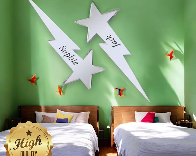 Custom Shooting Star Mirrors with Engraving Services - Choose Colors, Sizes, Shapes - Acrylic Construction, Reusable, Eco-Friendly - Set of