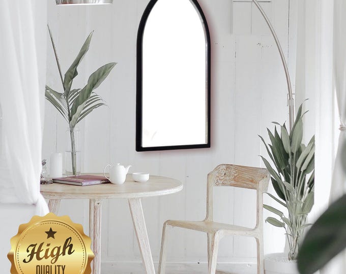 Gothic Arch Shaped Mirrors with a Colour Frame of your choice & Hooks, Bespoke Shapes Made