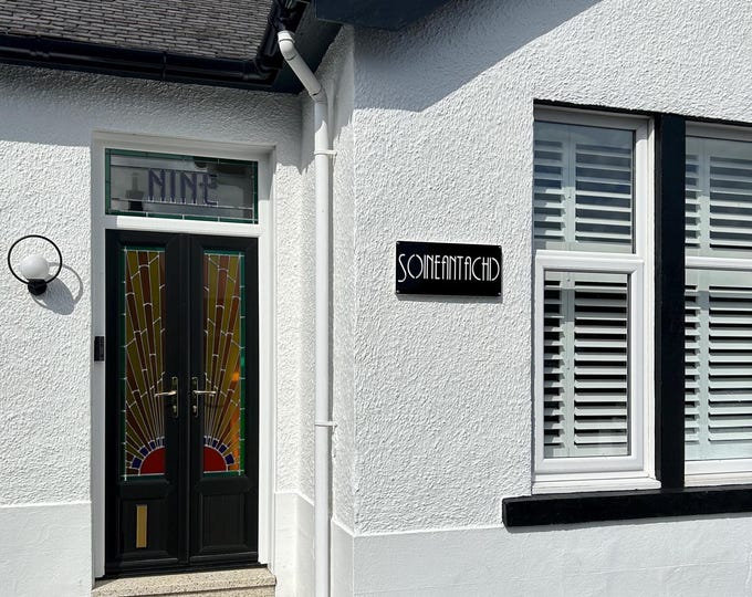 Personalized Art Deco House Sign: Bespoke Recycled Acrylic