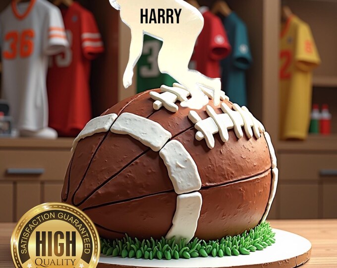 American Footballer Shaped Cake Toppers - Custom Colours , Any Bespoke Style Made, Crafting emblems