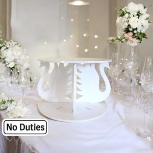 Soporte para tarta de cisne: Elevador y separador de tartas de boda personalizado