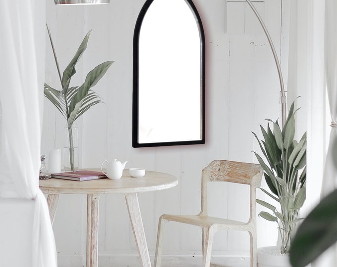 Gothic Arch Shaped Mirrors with a Colour Frame of your choice & Hooks, Bespoke Shapes Made