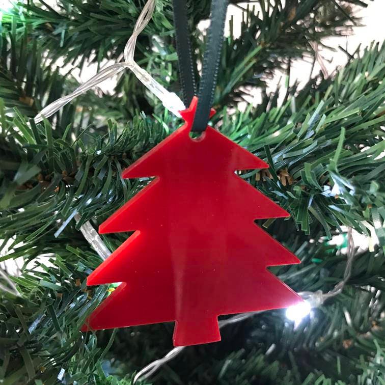 Christmas Xmas Tree Decorations In White Red Lime Green Or