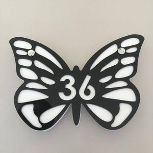 Butterfly House or Shop Sign - Several Colour Choices - Includes Chrome Fixing Kit, Bespoke Shapes/Sizes/Colours Made