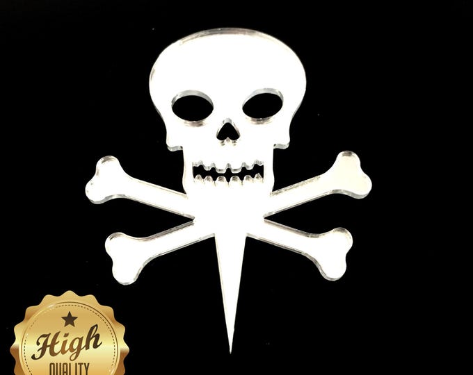 Pirate Skull & Crossbones Cake/Cupcake Toppers - Recycled Acrylic