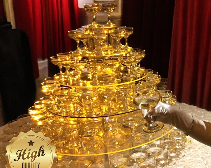 Custom Clear Acrylic Wedding & Party Cocktail Display Stands - Ideal for Weddings - Events - Easy to Assemble - Bespoke Designs Available
