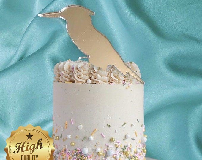 Kingfisher Cake Topper: Recycled Acrylic Cupcake Decorations