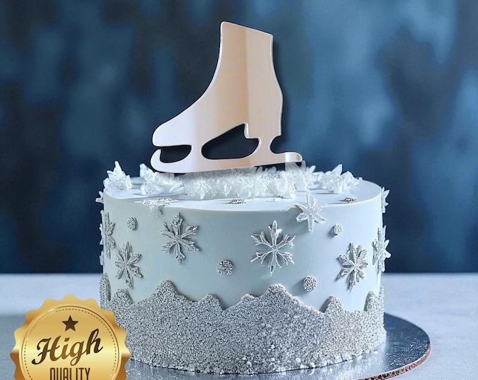 Ice Skate Cake Toppers in Many Colour Choices & Custom Engraving, custom shapes made.